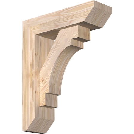 Ekena Millwork Merced Slat Smooth Bracket w/ Offset Brace, Douglas Fir, 5 1/2"W x 18"D x 22"H BKT0604X18X22MRC06SDF